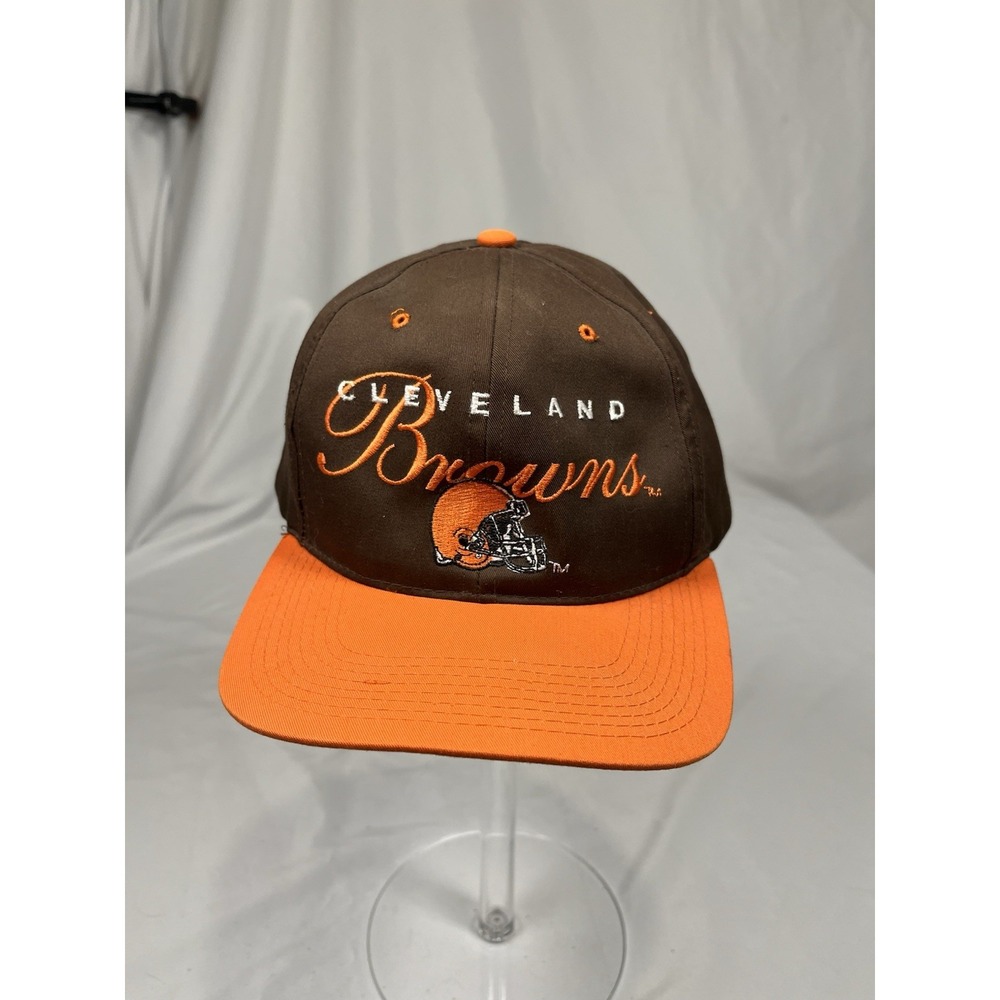 Cleveland Browns Drew Pearson Script Snapback Hat NFL Team Brown Orange Cap
